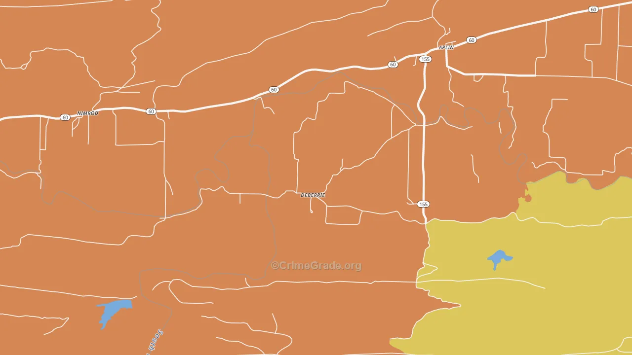 DeBaerrie, AR Map of Drug-Related Crime Rates