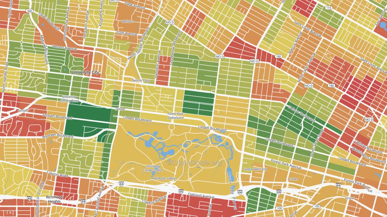 Debaliviere Place, St. Louis, MO Map of Drug-Related Crime Rates