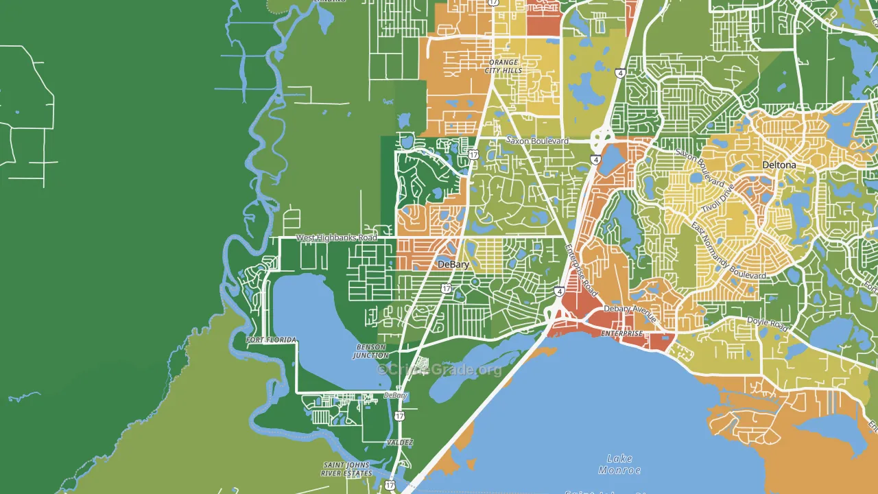 DeBary, FL Map of Drug-Related Crime Rates