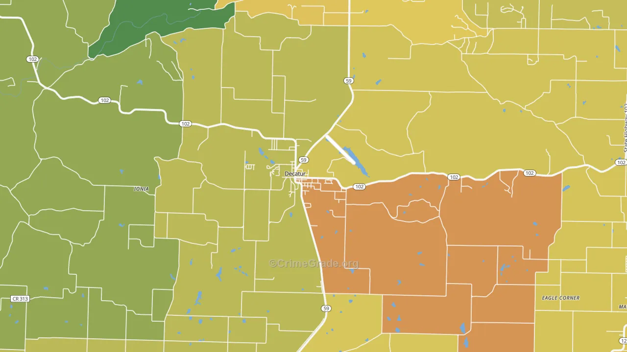 Decatur, AR Map of Drug-Related Crime Rates