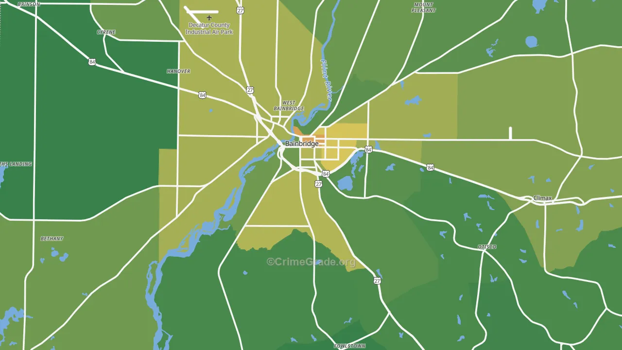 Decatur County, GA Map of Drug-Related Crime Rates