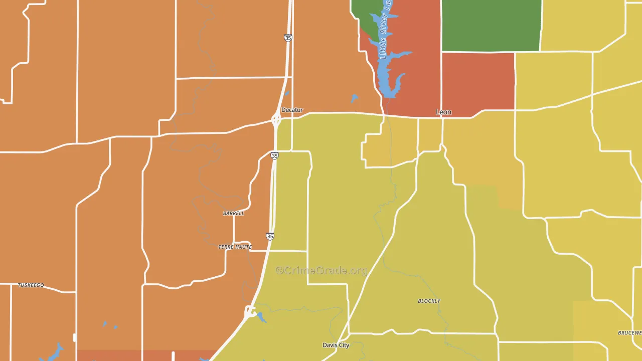 Decatur County, IA Map of Drug-Related Crime Rates