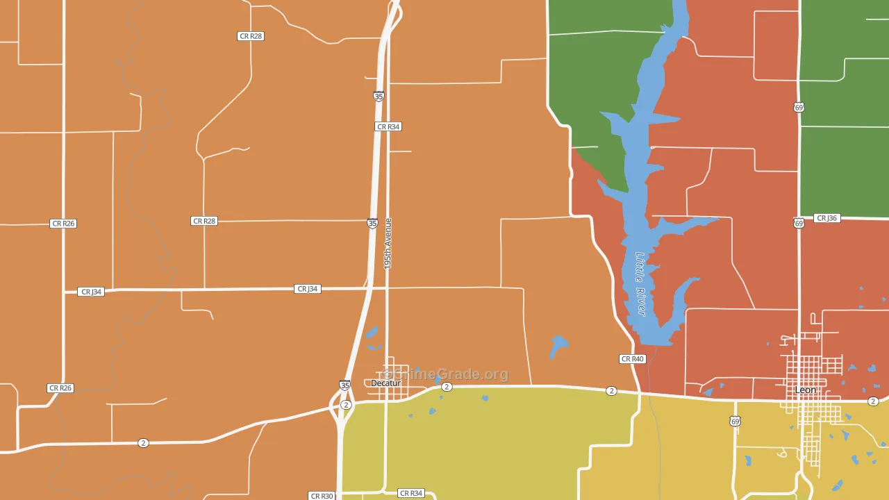 Decatur, IA Map of Drug-Related Crime Rates