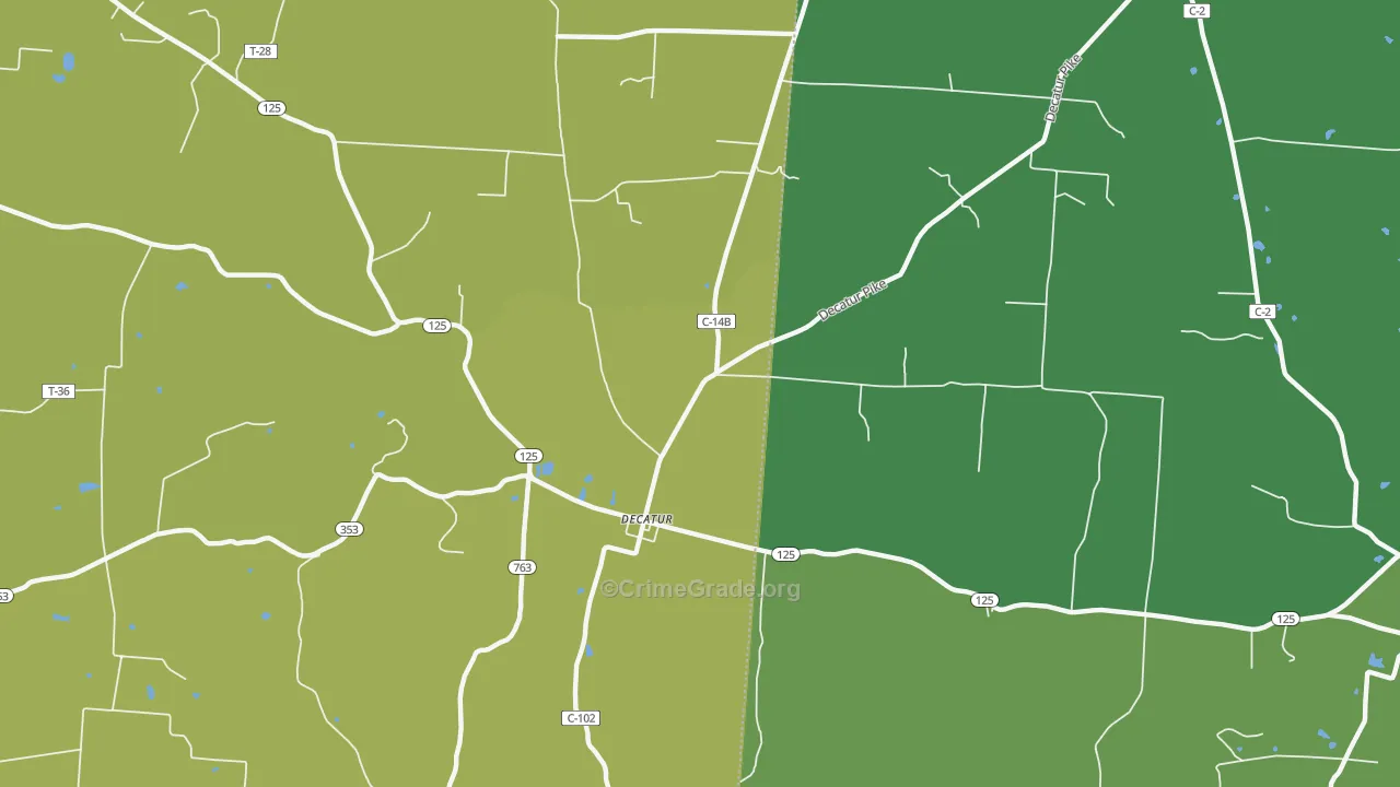 Decatur, OH Map of Drug-Related Crime Rates
