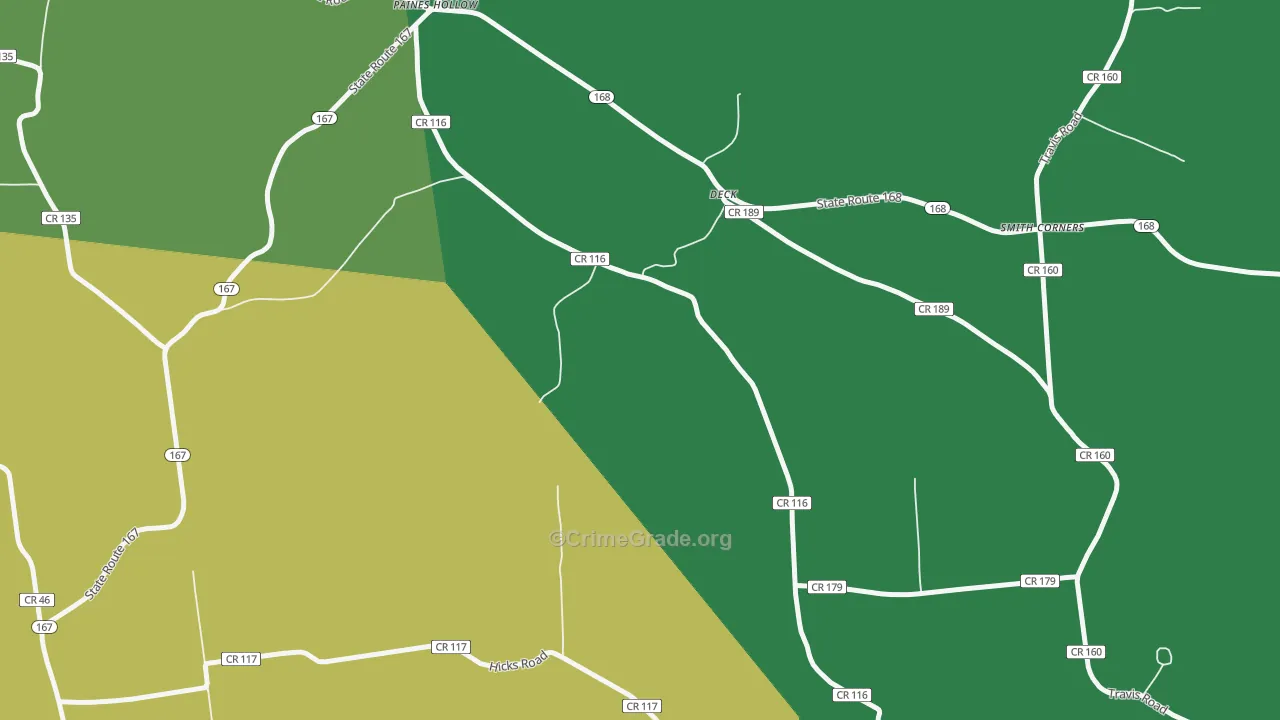 Deck, NY Map of Drug-Related Crime Rates