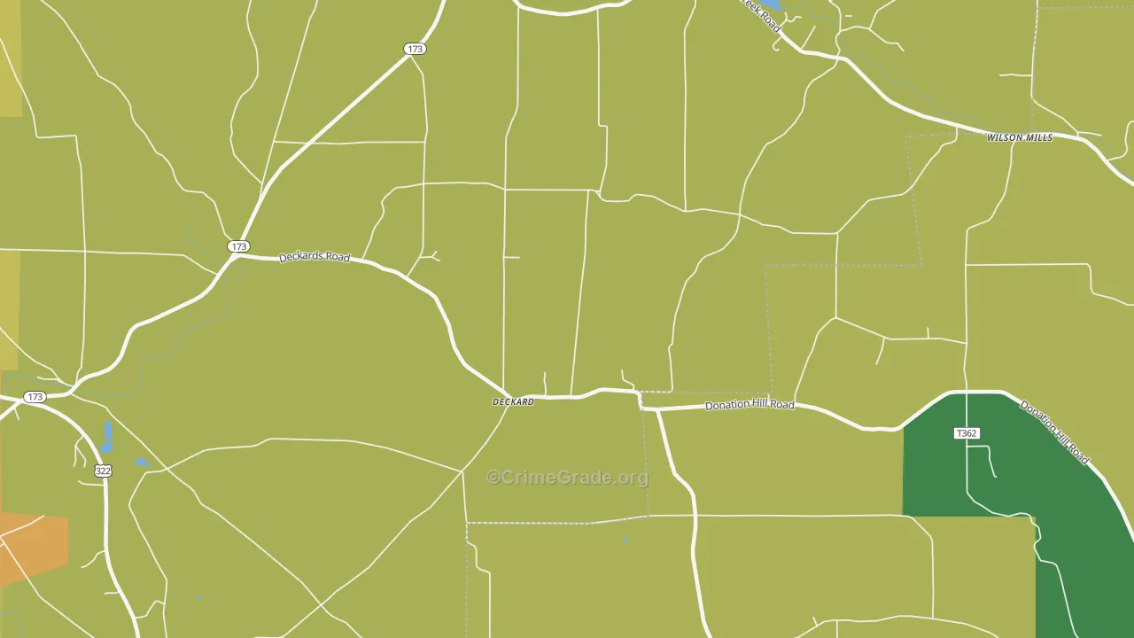 Deckard, PA Map of Drug-Related Crime Rates