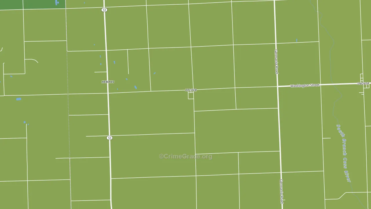 Decker, MI Map of Drug-Related Crime Rates