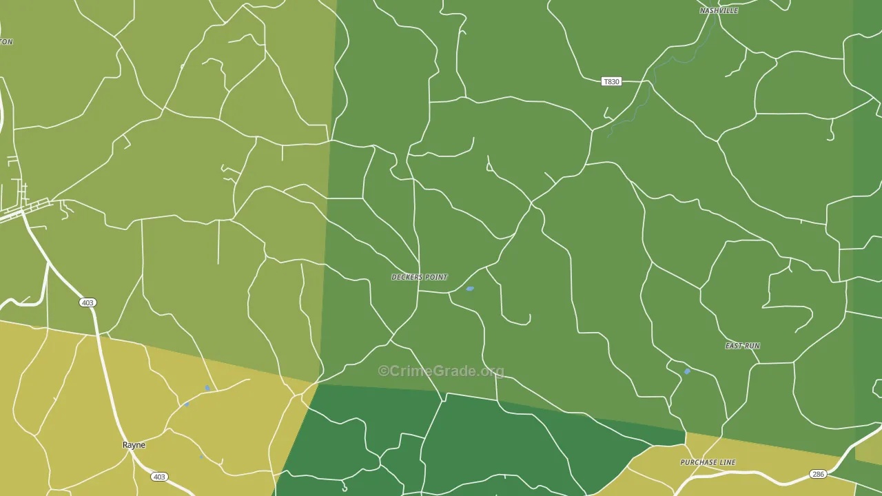 Deckers Point, PA Map of Drug-Related Crime Rates