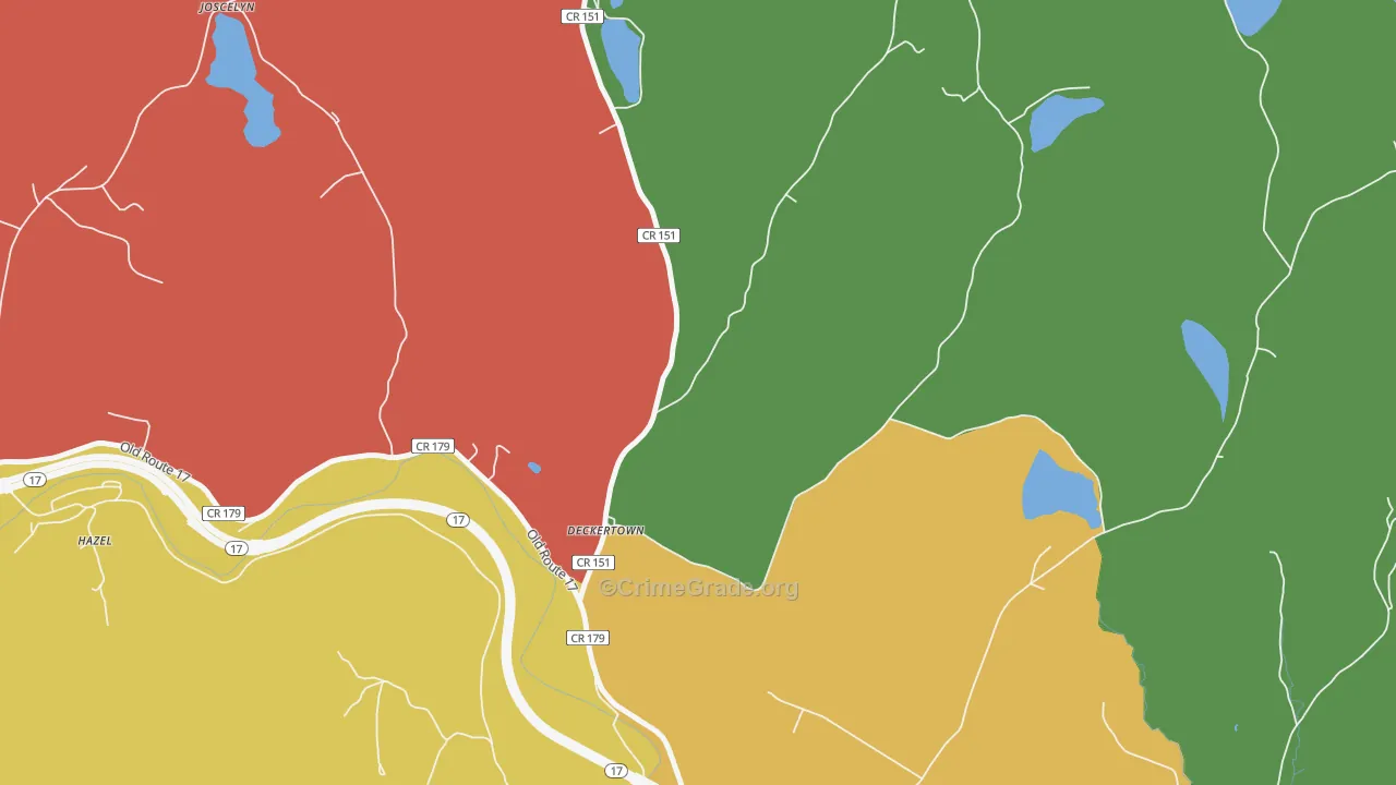Deckertown, NY Map of Drug-Related Crime Rates