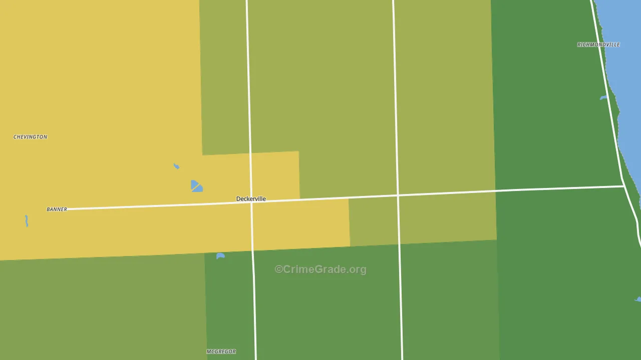 Deckerville, MI Map of Drug-Related Crime Rates