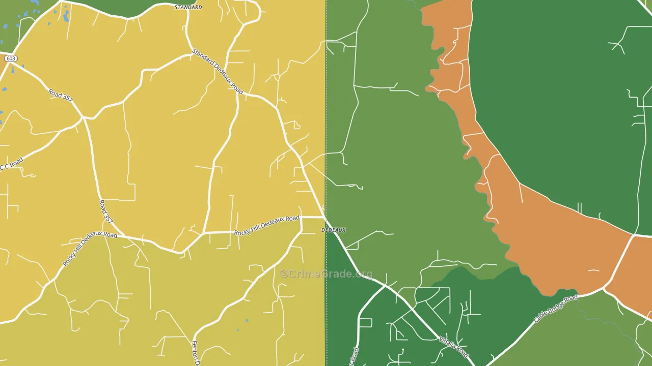 Dedeaux, MS Map of Drug-Related Crime Rates