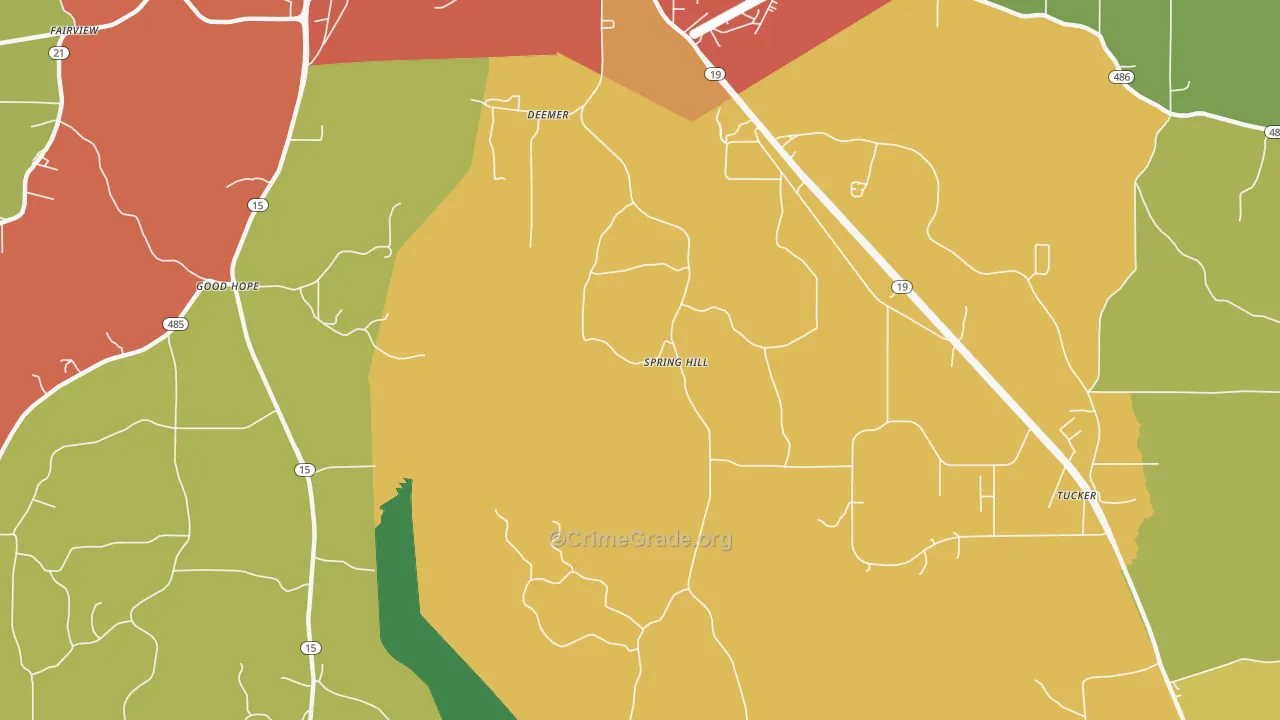 Deemer, MS Map of Drug-Related Crime Rates