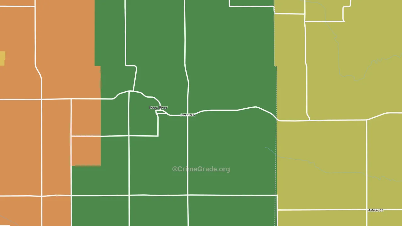 Deep River, IA Map of Drug-Related Crime Rates