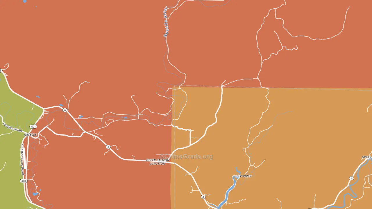 Deep River, WA Map of Drug-Related Crime Rates