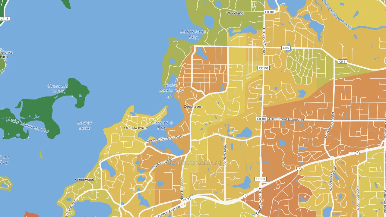 Deephaven, MN Map of Drug-Related Crime Rates