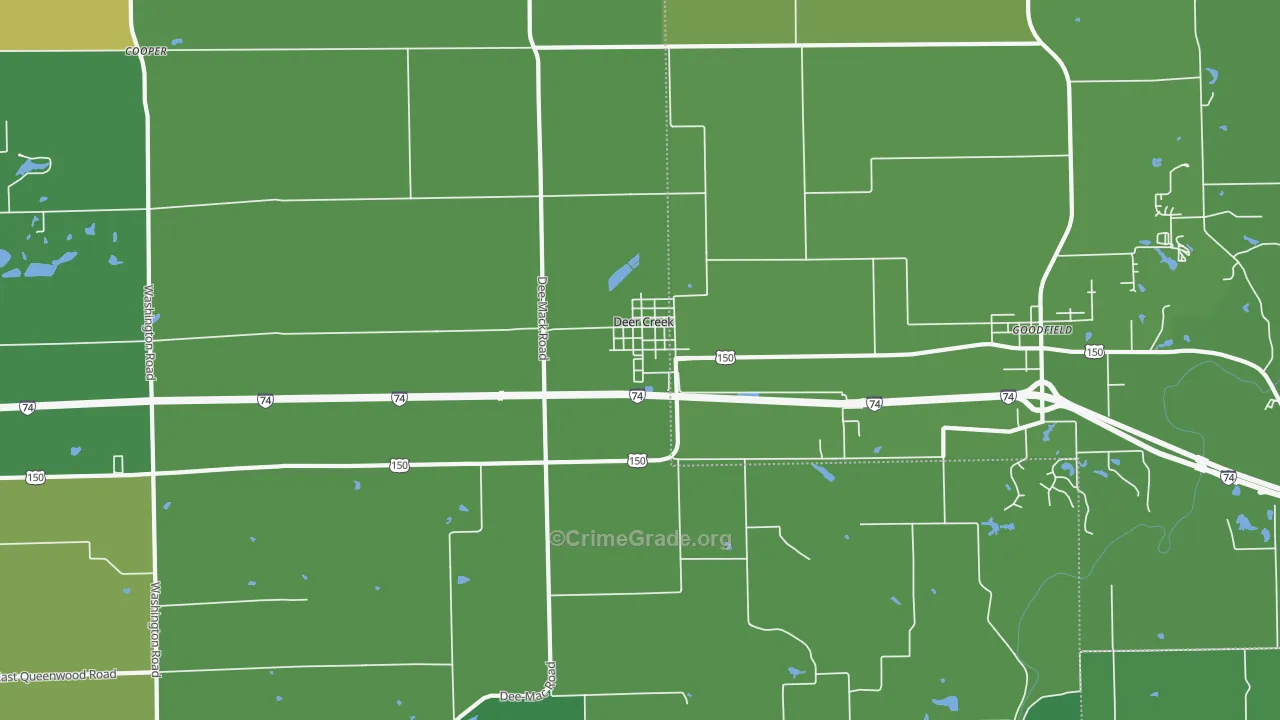 Deer Creek, IL Map of Drug-Related Crime Rates