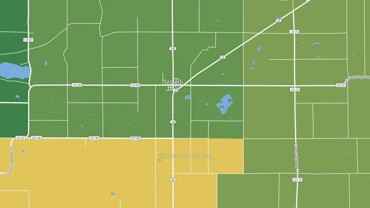 Deer Creek, MN Map of Drug-Related Crime Rates