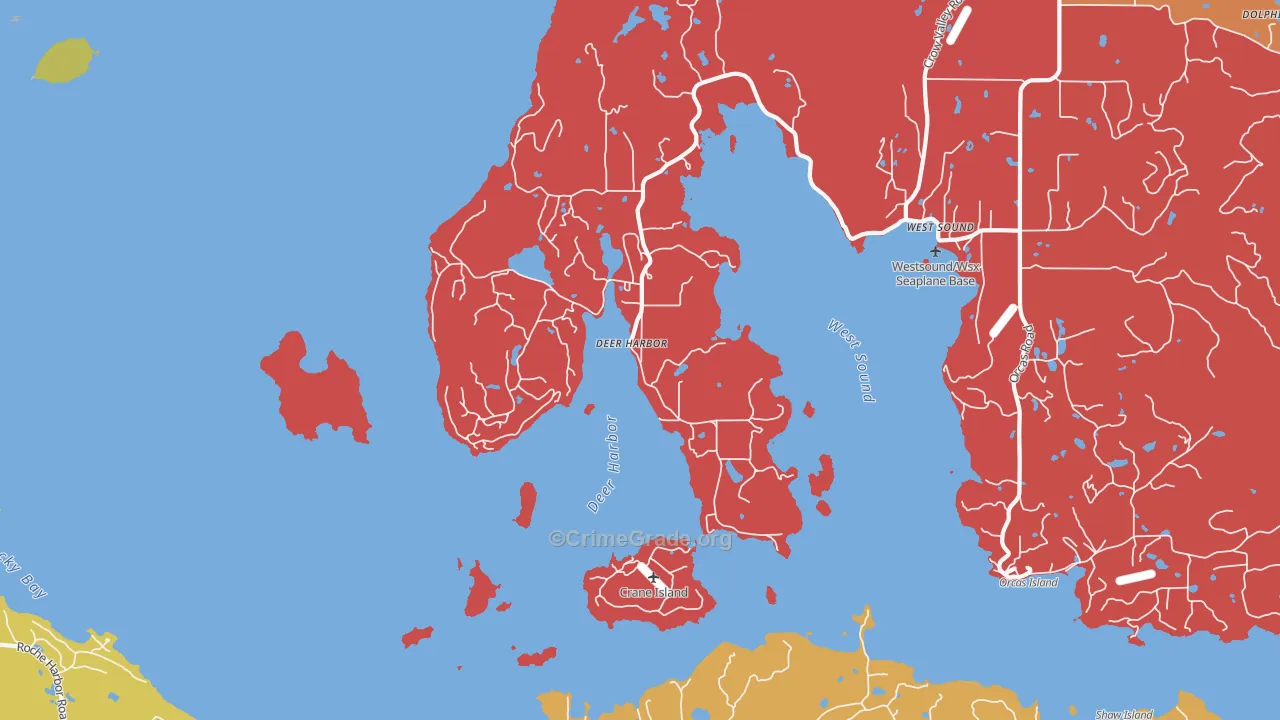 Deer Harbor, WA Map of Drug-Related Crime Rates