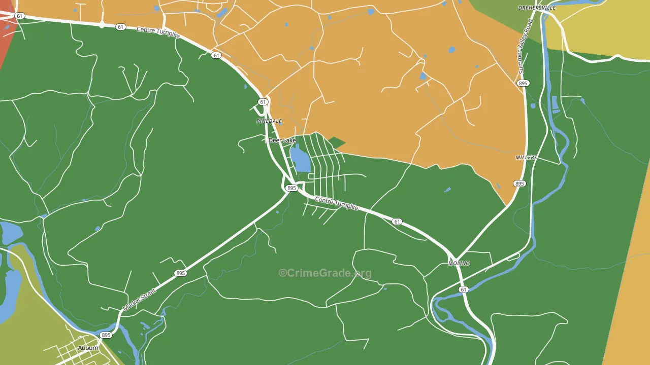 Deer Lake, PA Map of Drug-Related Crime Rates