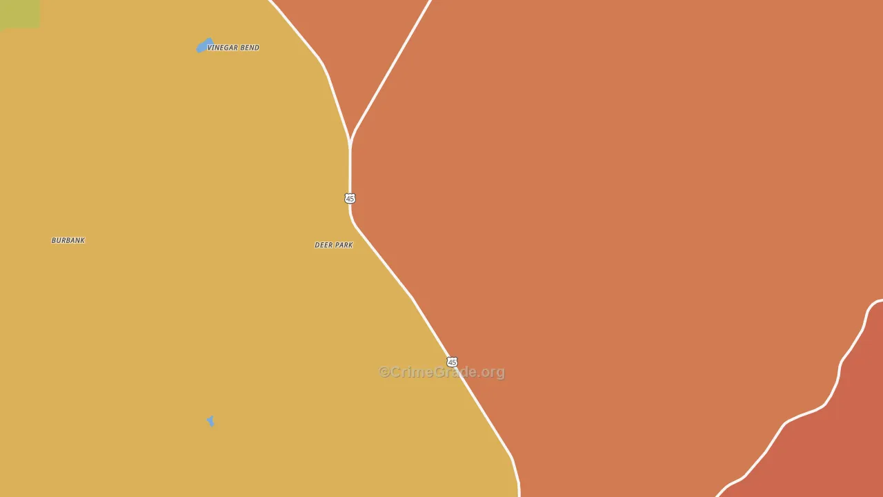 Deer Park, AL Map of Drug-Related Crime Rates