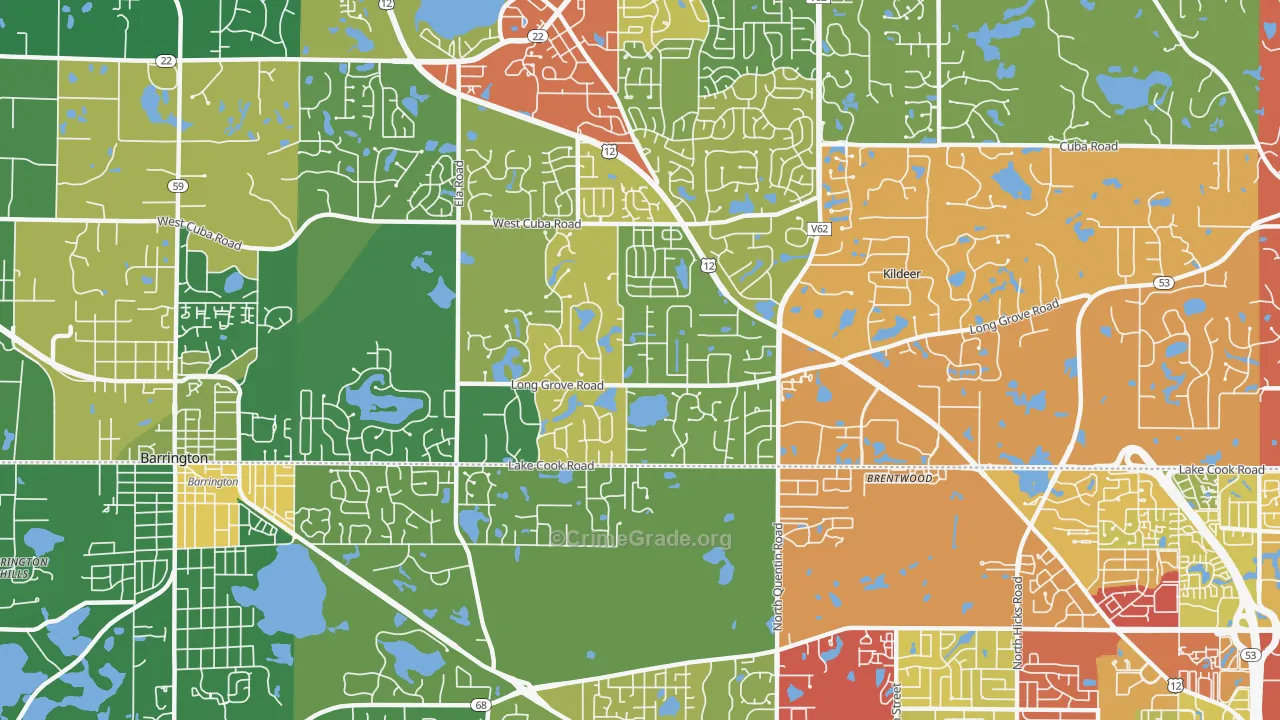 Deer Park, IL Map of Drug-Related Crime Rates