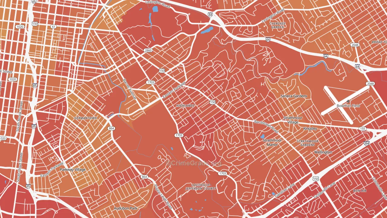 Deer Park, Louisville, KY Map of Drug-Related Crime Rates