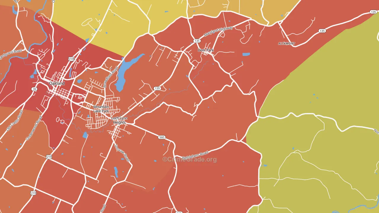 Deer Park, MD Map of Drug-Related Crime Rates