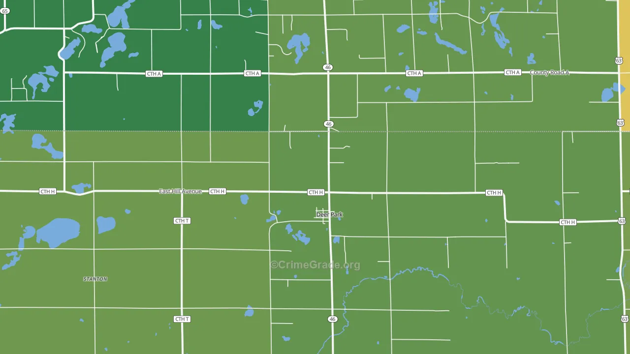 Deer Park, WI Map of Drug-Related Crime Rates