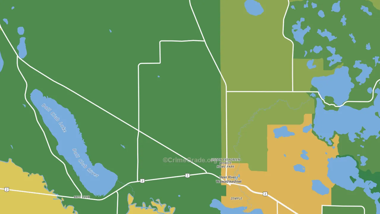 Deer River, MN Map of Drug-Related Crime Rates