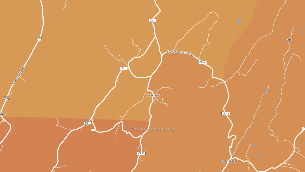 Deer Run, WV Map of Drug-Related Crime Rates