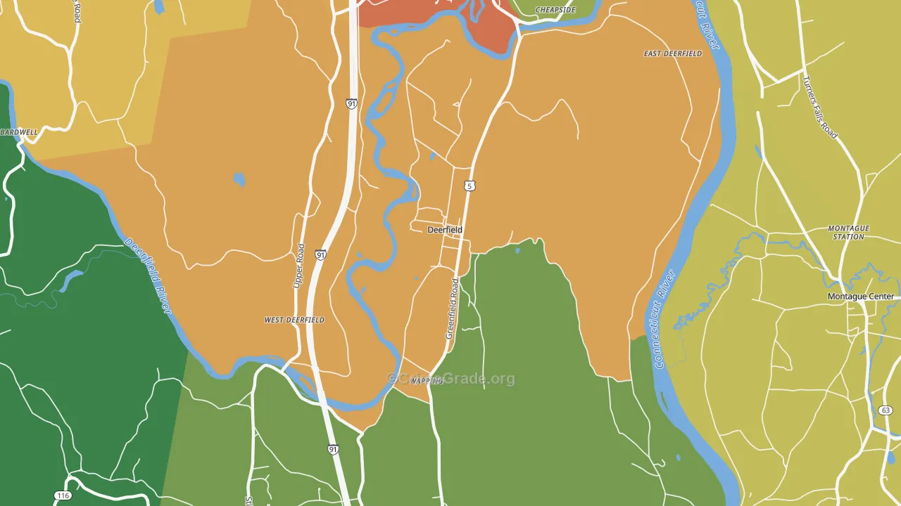 Deerfield, MA Map of Drug-Related Crime Rates