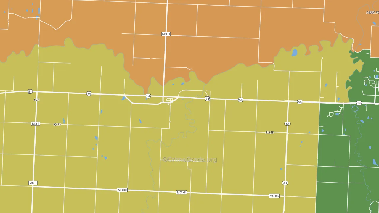 Deerfield, MO Map of Drug-Related Crime Rates