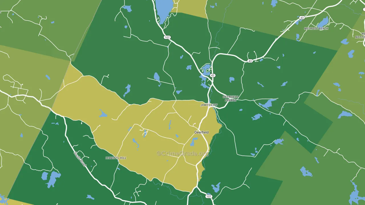 Deerfield, NH Map of Drug-Related Crime Rates