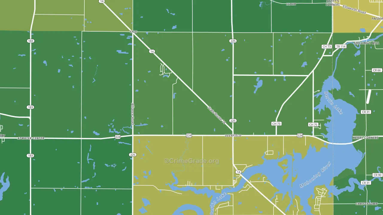 Deerfield, OH Map of Drug-Related Crime Rates