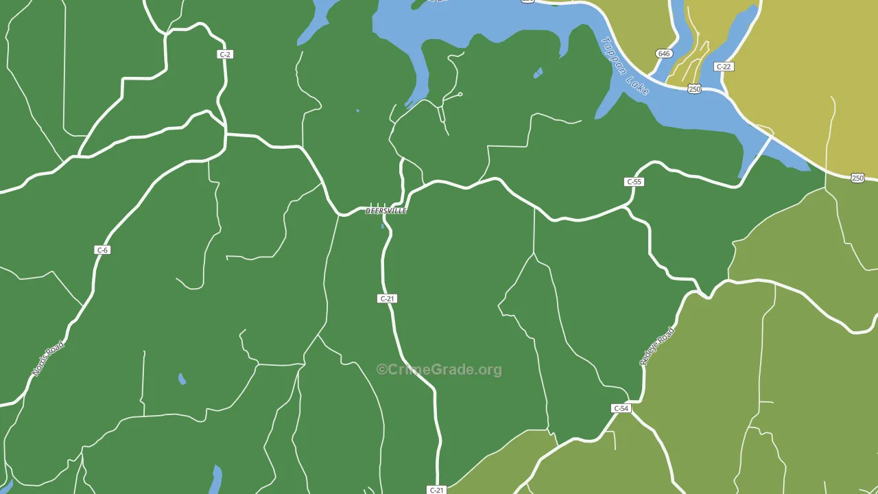 Deersville, OH Map of Drug-Related Crime Rates