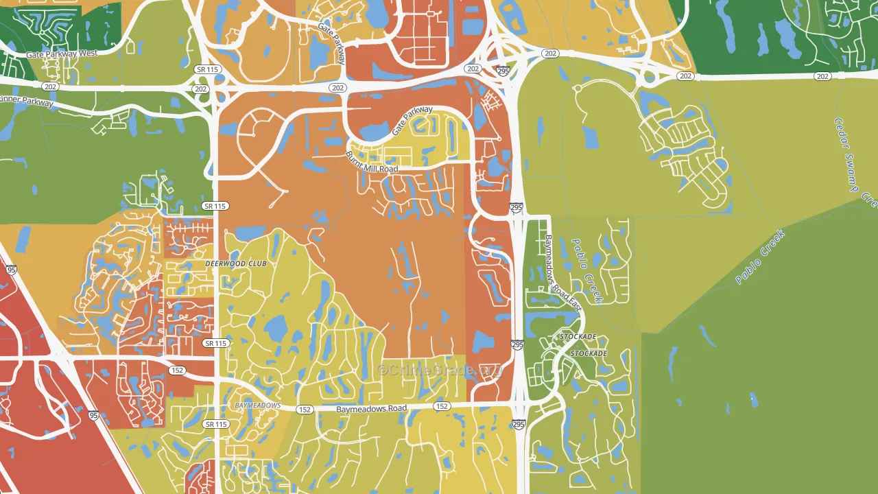 Deerwood, Jacksonville, FL Map of Drug-Related Crime Rates