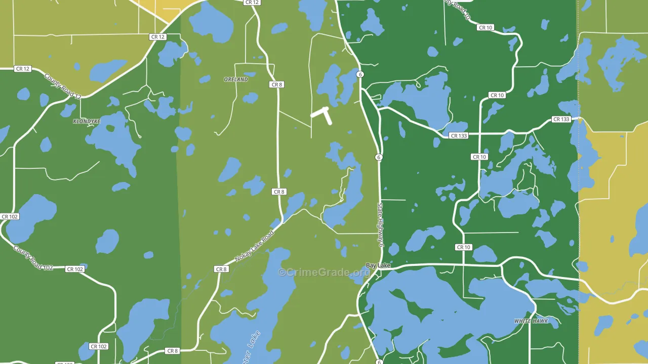 Deerwood, MN Map of Drug-Related Crime Rates