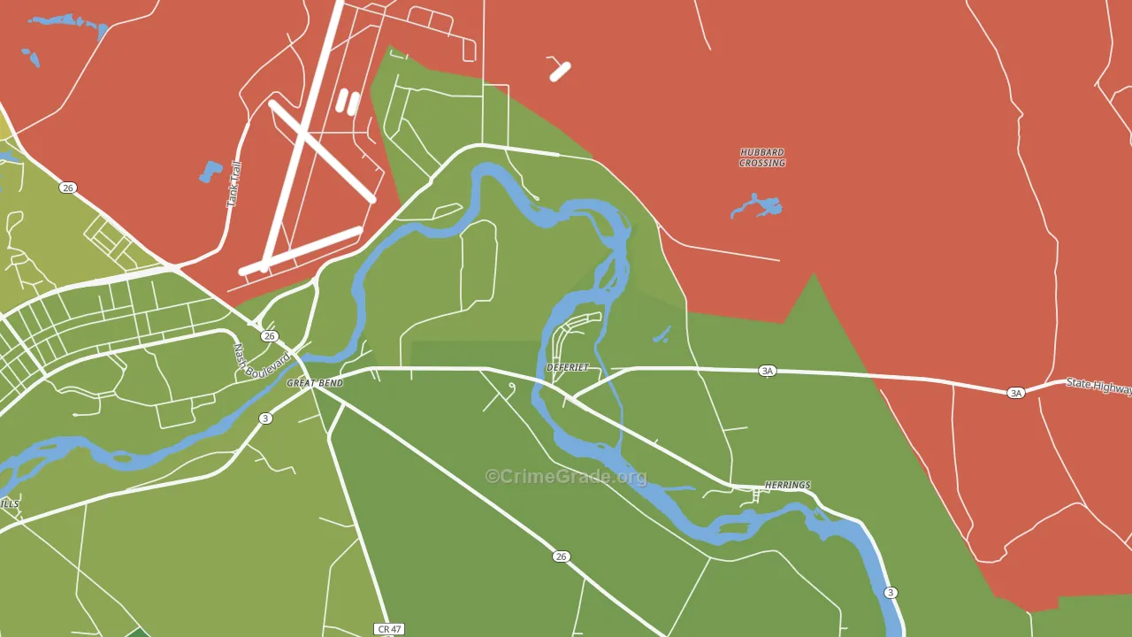 Deferiet, NY Map of Drug-Related Crime Rates