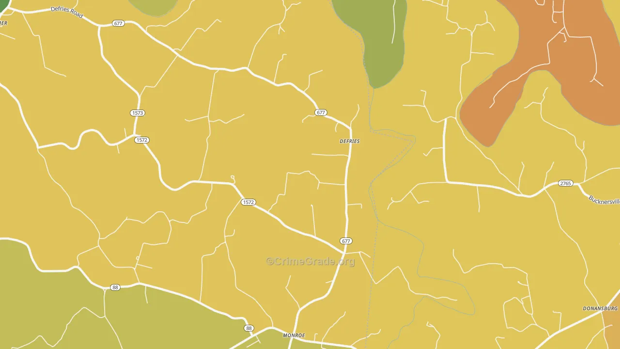 Defries, KY Map of Drug-Related Crime Rates