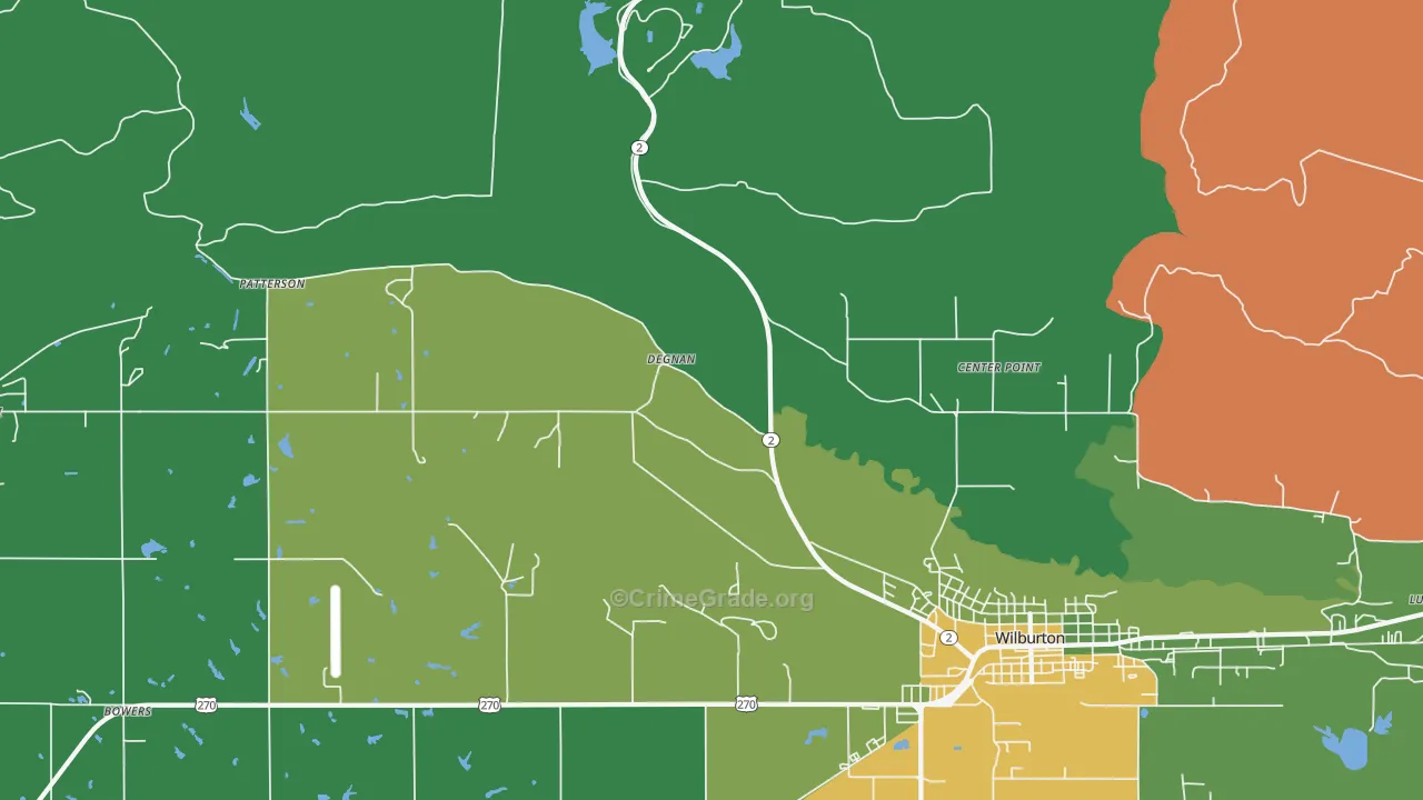 Degnan, OK Map of Drug-Related Crime Rates