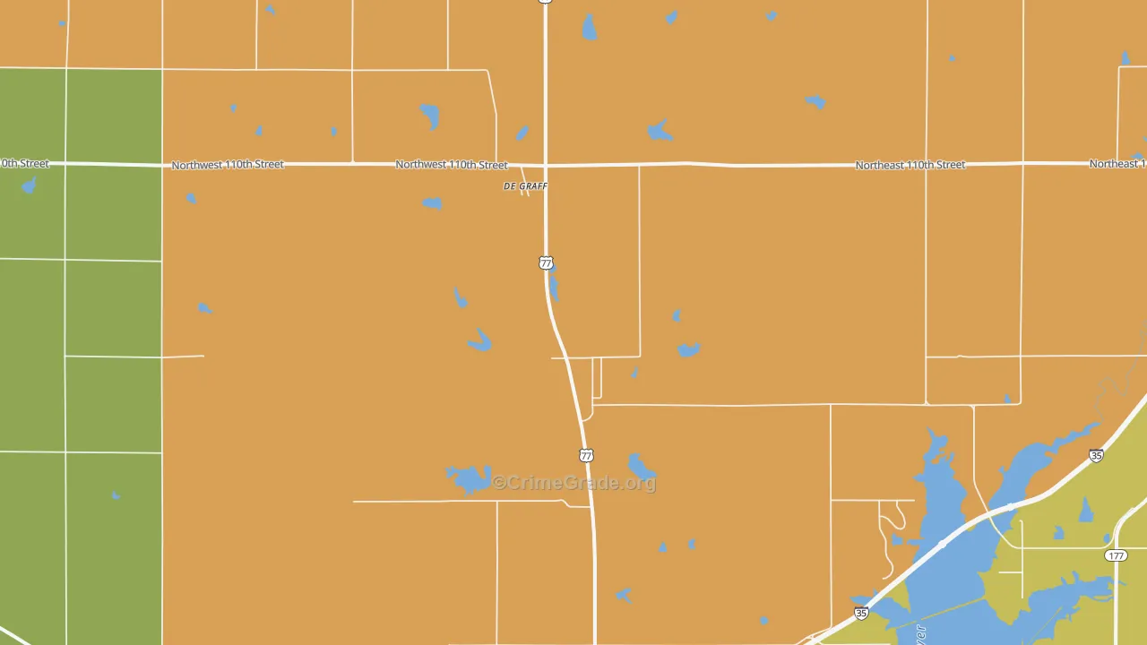 DeGraff, KS Map of Drug-Related Crime Rates