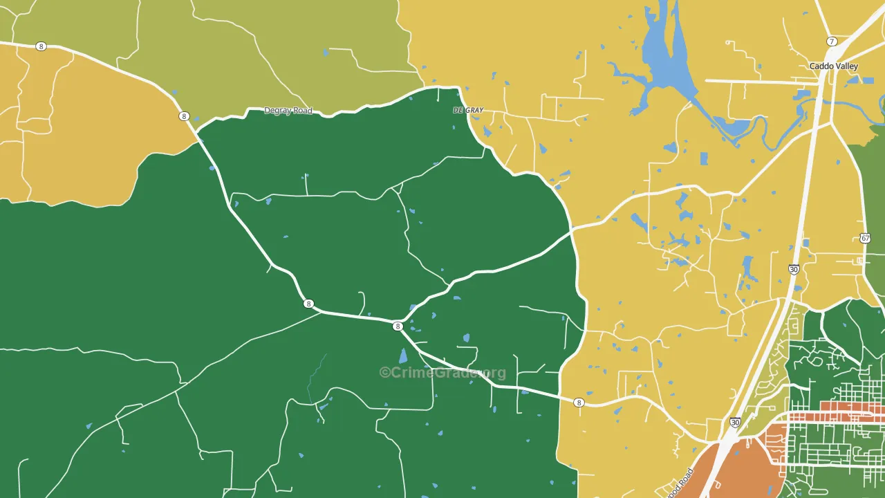 DeGray, AR Map of Drug-Related Crime Rates