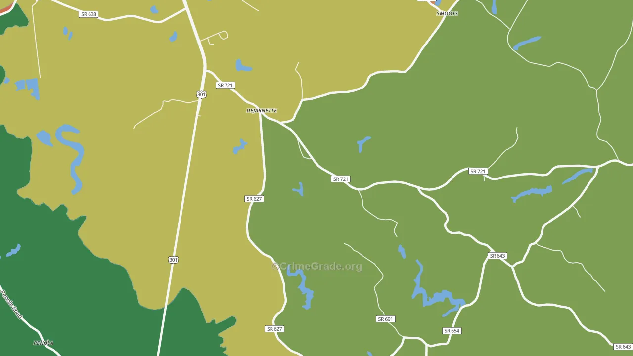 DeJarnett, VA Map of Drug-Related Crime Rates