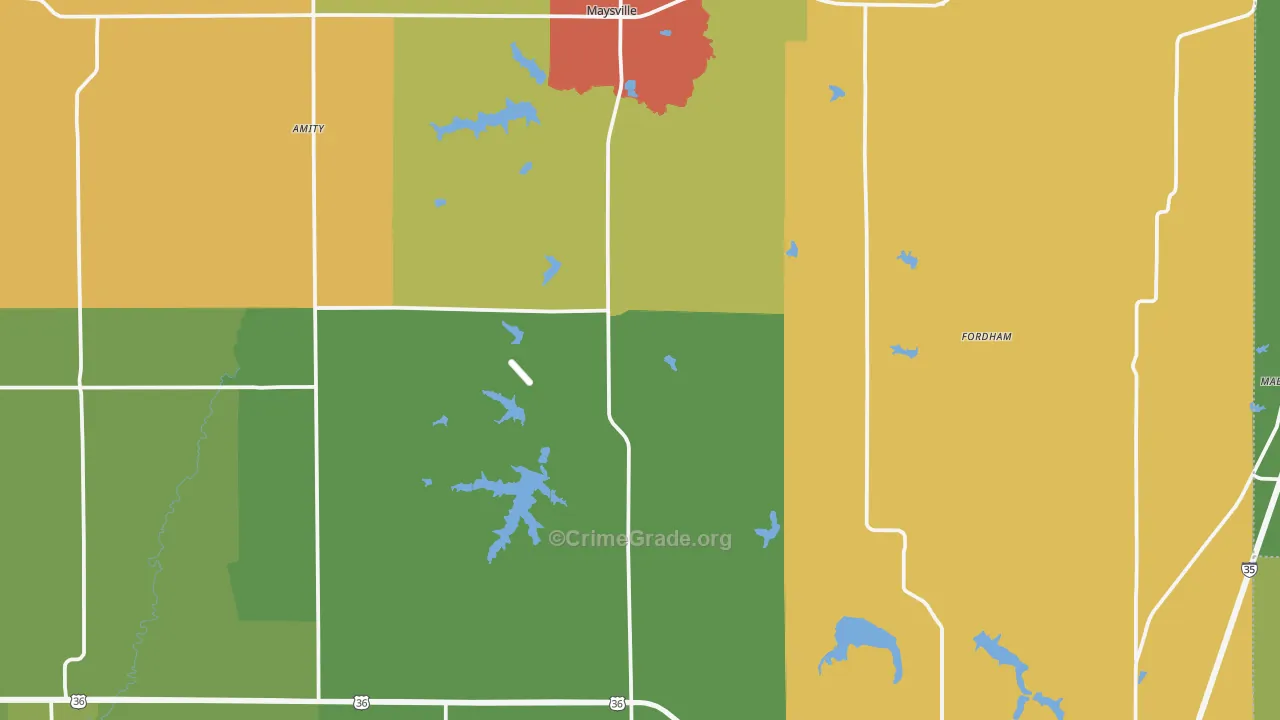 DeKalb County, MO Map of Drug-Related Crime Rates