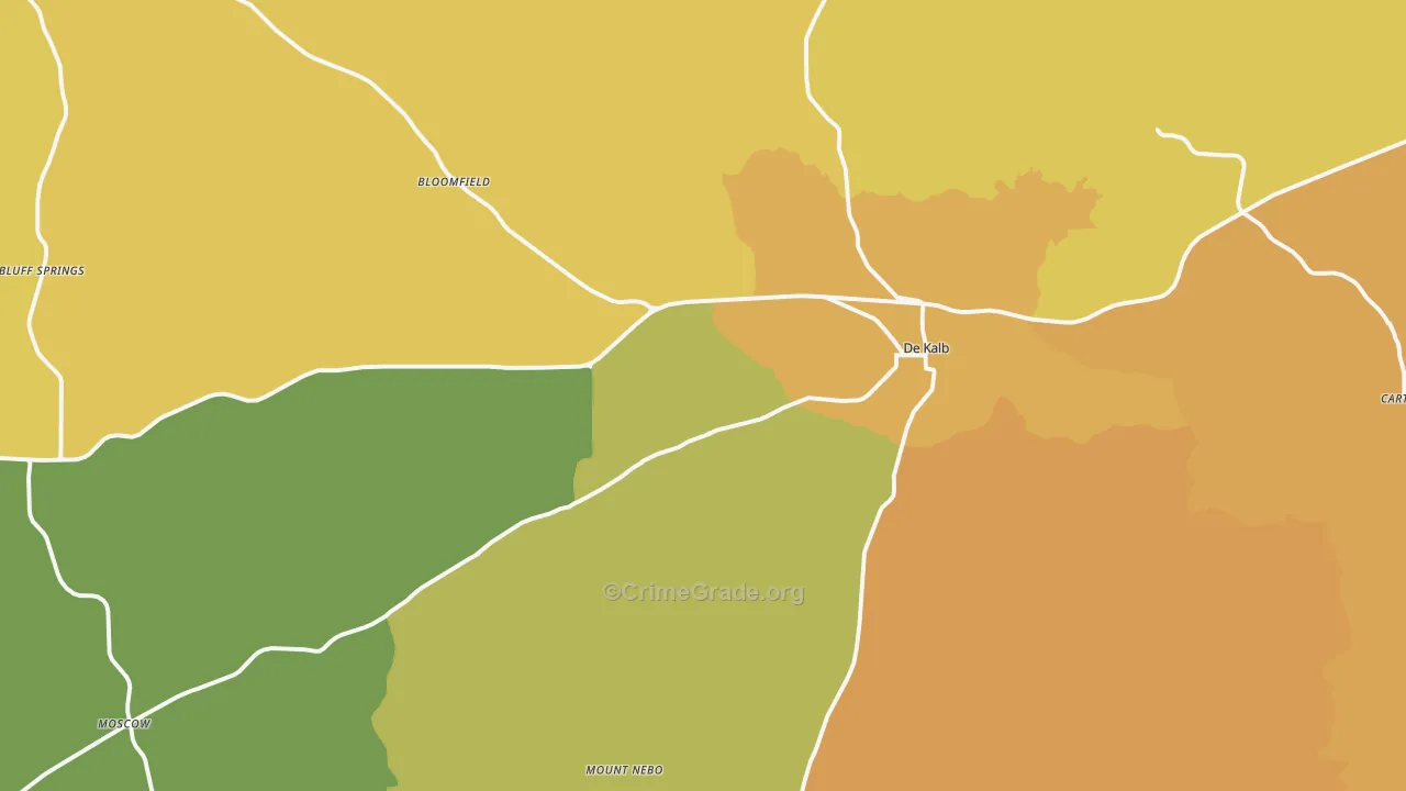 DeKalb, MS Map of Drug-Related Crime Rates