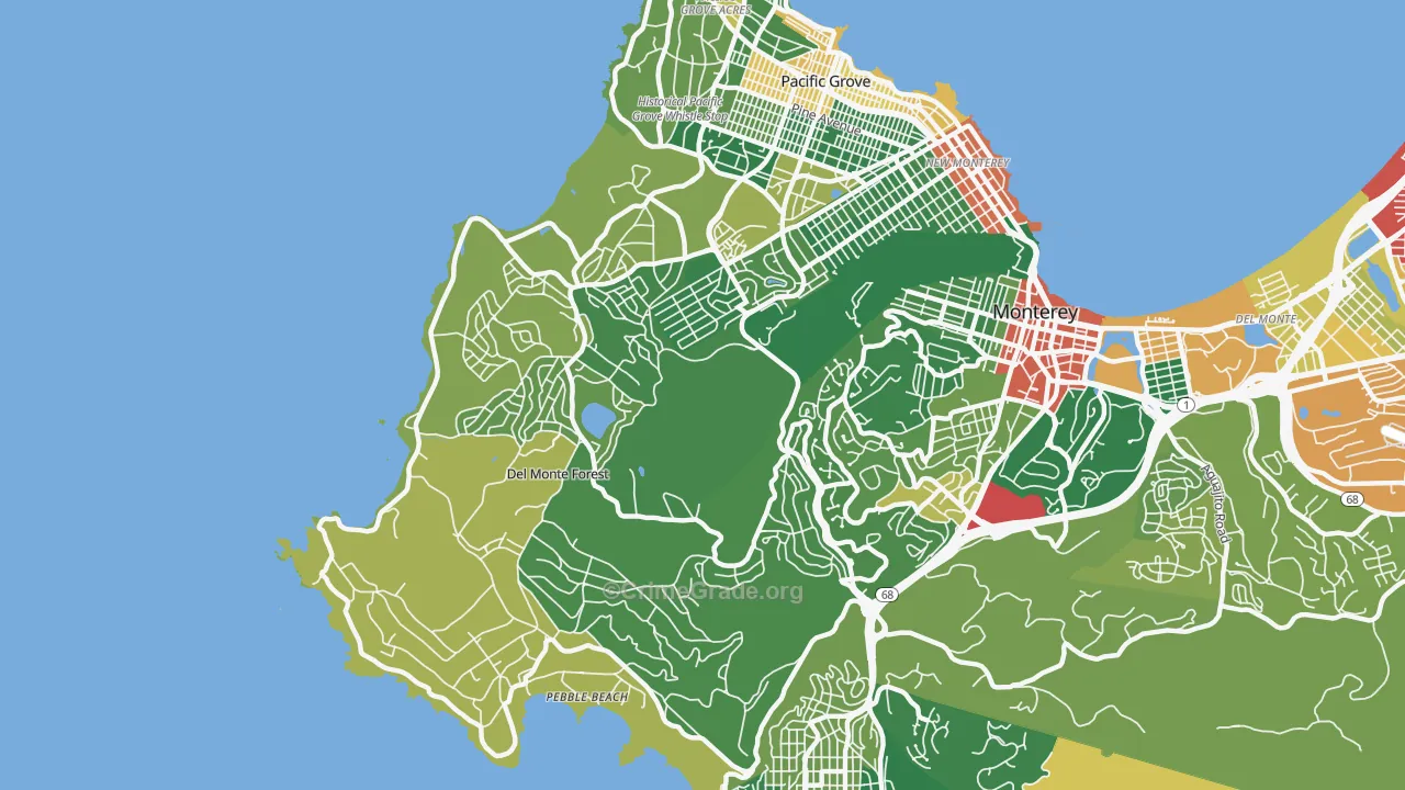 Del Monte Forest, CA Map of Drug-Related Crime Rates