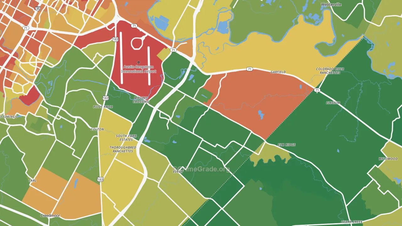 Del Valle, TX Map of Drug-Related Crime Rates