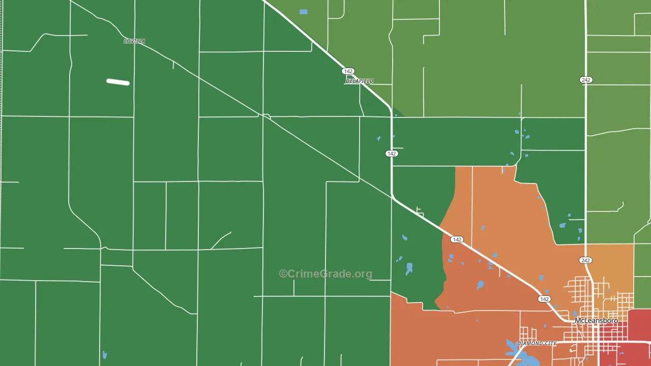 Delafield, IL Map of Drug-Related Crime Rates