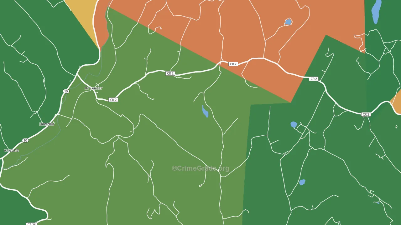 DeLancey, NY Map of Drug-Related Crime Rates