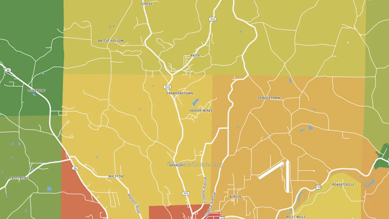 DeLancey, PA Map of Drug-Related Crime Rates